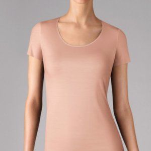 Austrian Pure Luxury WOLFORD Women's Pure T-Shirt Shirt MSRP $135 in Rose Tan
